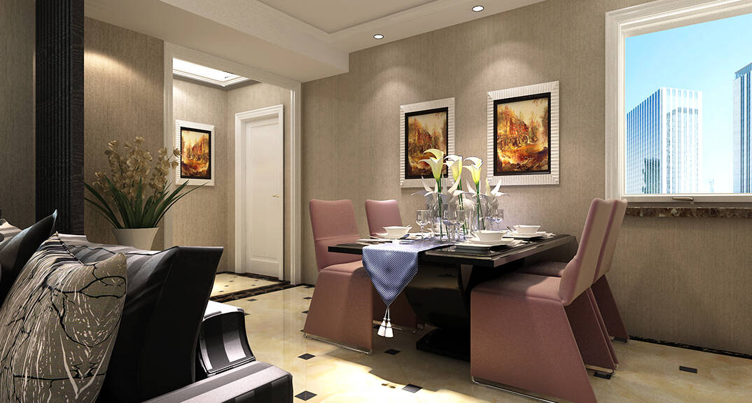 海爾·鼎世華府133㎡三室一廳餐廳新簡約風(fēng)格裝修案例