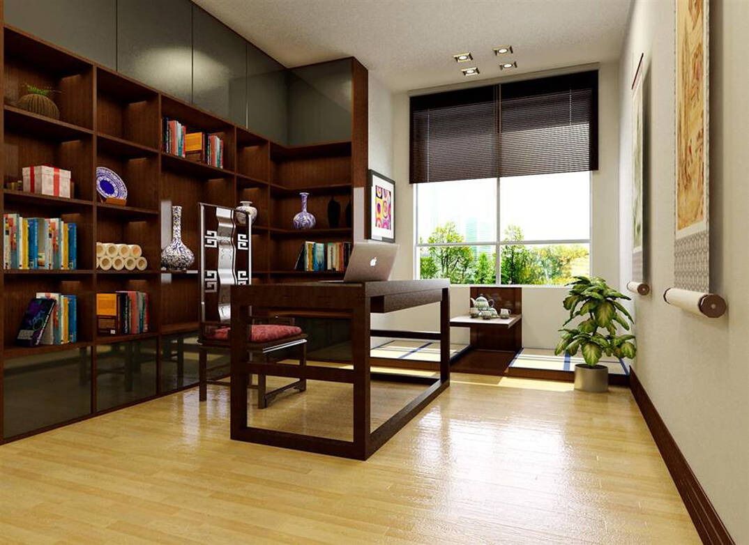 香溪庭院240m2別墅書房風(fēng)格裝修案例效果圖