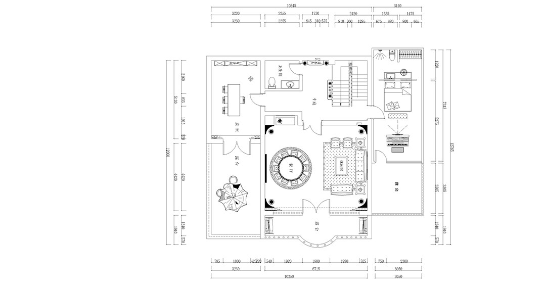 東海路700㎡獨(dú)棟別墅一層戶型布置圖
