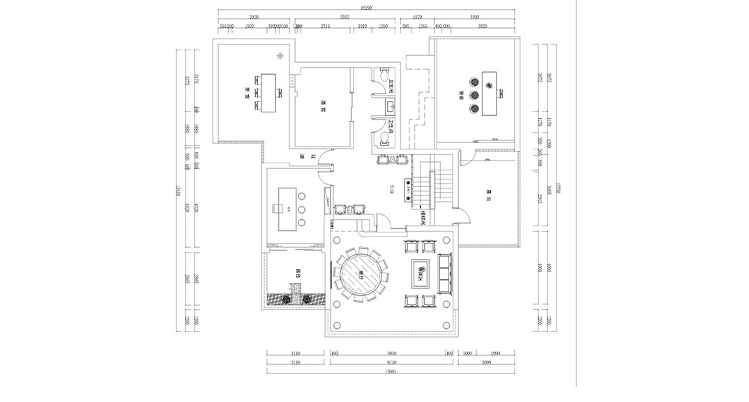 東海路700㎡獨(dú)棟別墅二層戶型布置圖
