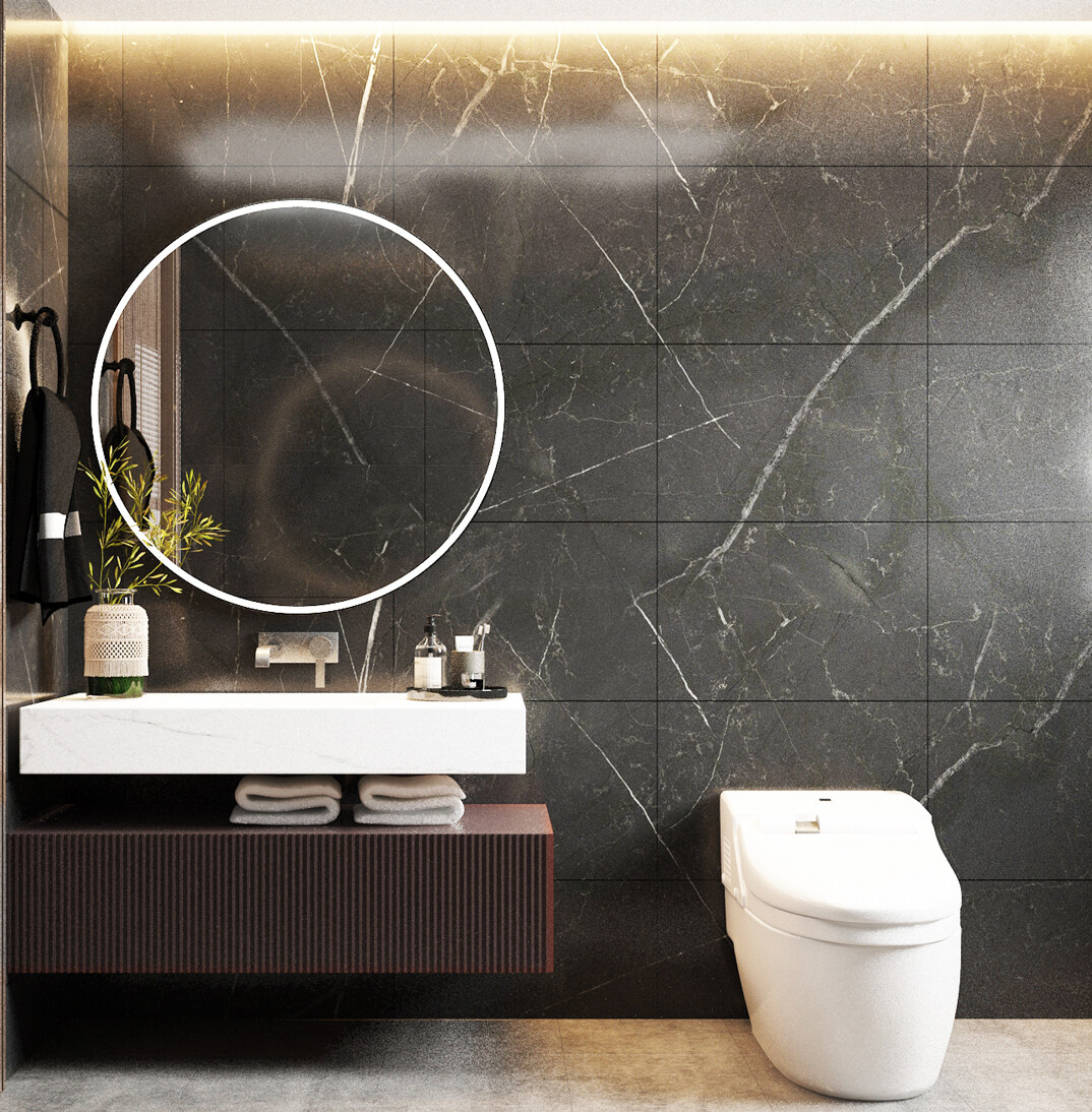 東海路700㎡獨(dú)棟別墅二層衛(wèi)生間新中式風(fēng)格裝修案例效果圖