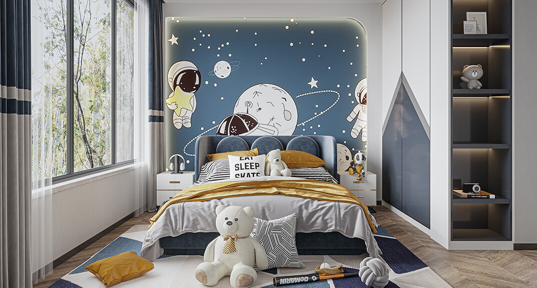 綠城曉峰湖畔190㎡四室二廳次臥輕奢風(fēng)格裝修案例效果圖