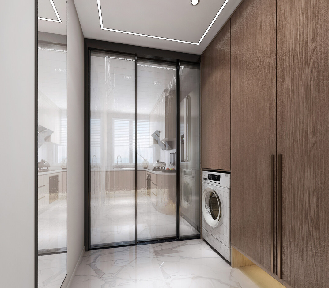 泰成·玲瓏郡120㎡三室兩廳廚房現(xiàn)代美式風(fēng)格裝修案例效果圖