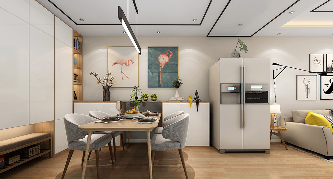 壹號學府152㎡三室兩廳餐廳現(xiàn)代風格裝修案例效果圖.jpg